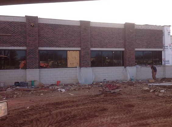 Linked image of Hotshots brick and block installation side view of building